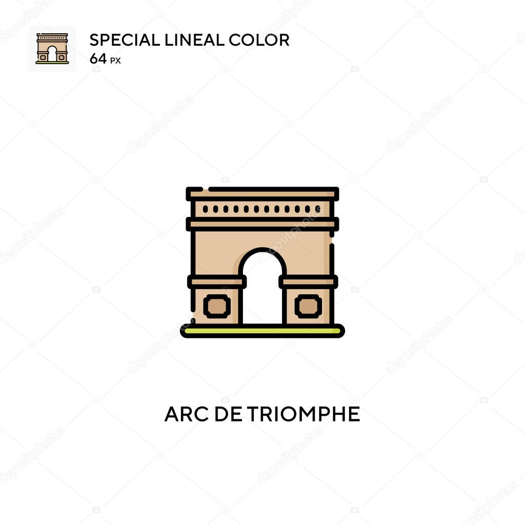 Arc de triomphe special lineal color vector icon. Arc de triomphe icons for your business project