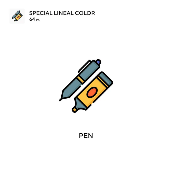 Pen特殊线形彩色矢量图标 您的商业项目的粉笔图标 — 图库矢量图片