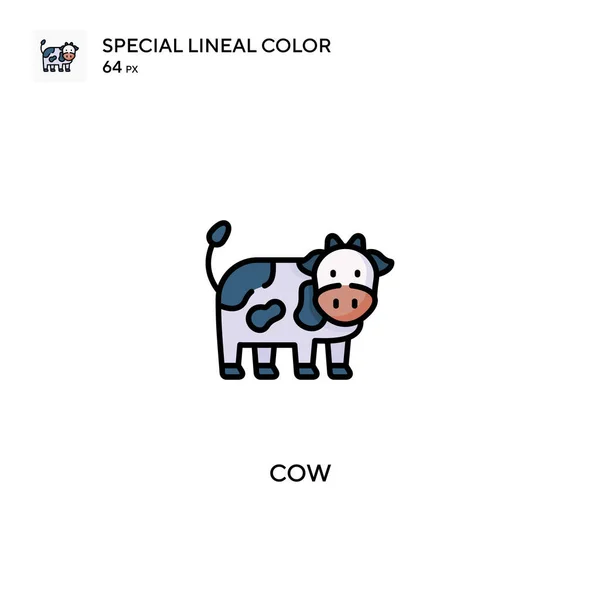 Αγελάδα Ειδική Lineal Χρώμα Διάνυσμα Εικονίδιο Εικονίδια Αγελάδας Για Την — Διανυσματικό Αρχείο