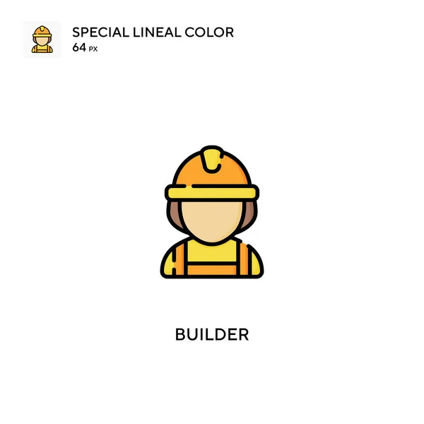 Icône Vectorielle Couleur Linéaire Spéciale Builder Icônes Builder Pour Votre — Image vectorielle