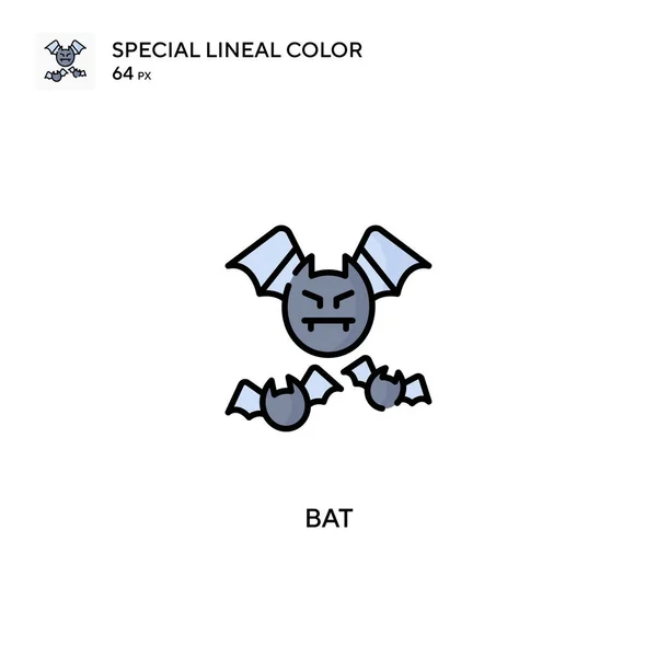 Bat Ειδικό Γραμμικό Χρώμα Διάνυσμα Εικονίδιο Εικονίδια Νυχτερίδας Για Την — Διανυσματικό Αρχείο