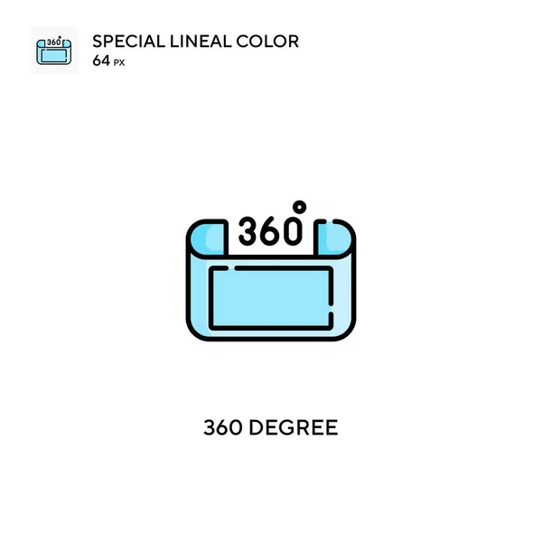 360 Degree Special Lineal Color Vector Icon 360 Degree Icons — Stock Vector