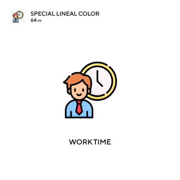 Tiempo Trabajo Icono Especial Vector Color Lineal Iconos Tiempo Trabajo — Archivo Imágenes Vectoriales