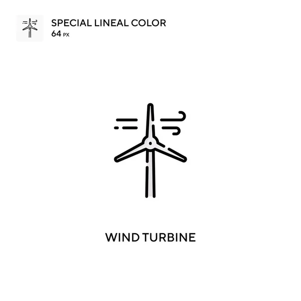 Windenergieanlage Spezielles Lineares Farbvektorsymbol Symbole Für Windkraftanlagen Für Ihr Geschäftsprojekt — Stockvektor