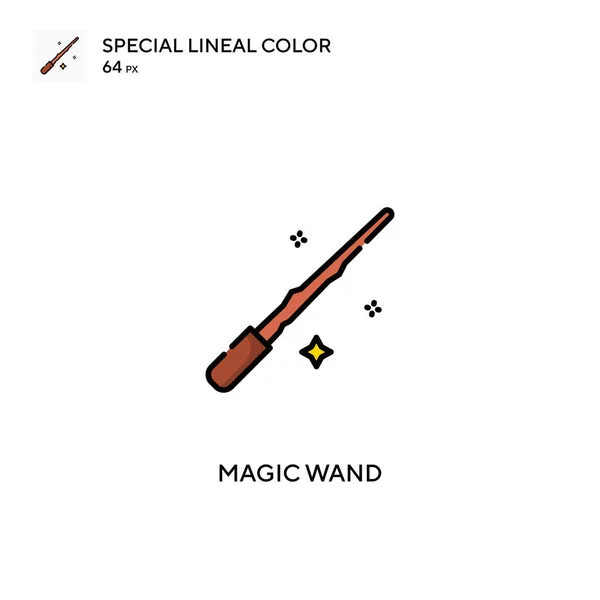 Magic Wand Speciale Lijnkleur Vector Pictogram Magic Wand Pictogrammen Voor — Stockvector