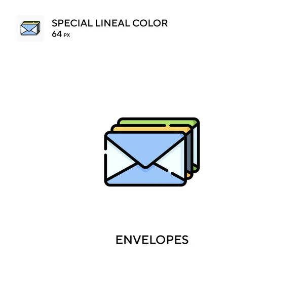 Envelopes Ícone Vetorial Cor Linear Especial Ícones Envelopes Para Seu — Vetor de Stock