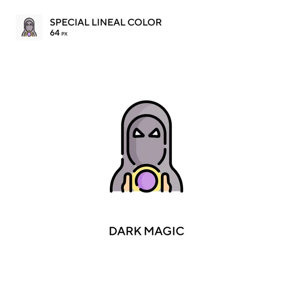 Donkere Magische Speciale Lijnkleur Vector Pictogram Donkere Magische Pictogrammen Voor — Stockvector