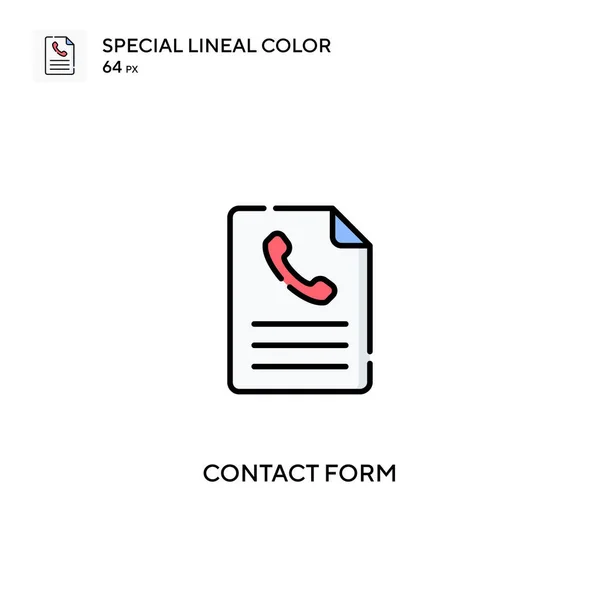 お問い合わせフォーム特別な線形カラーベクトルアイコン ビジネスプロジェクトのフォームアイコンに連絡する — ストックベクタ