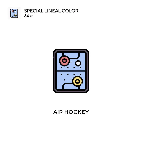 Air Hockey Speciale Lineal Kleur Vector Icoon Air Hockey Iconen — Stockvector
