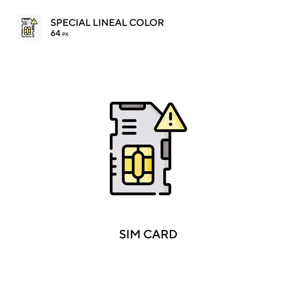 Sim Card Special Lineal Color Vector Icon Sim Card Icons — Stock Vector