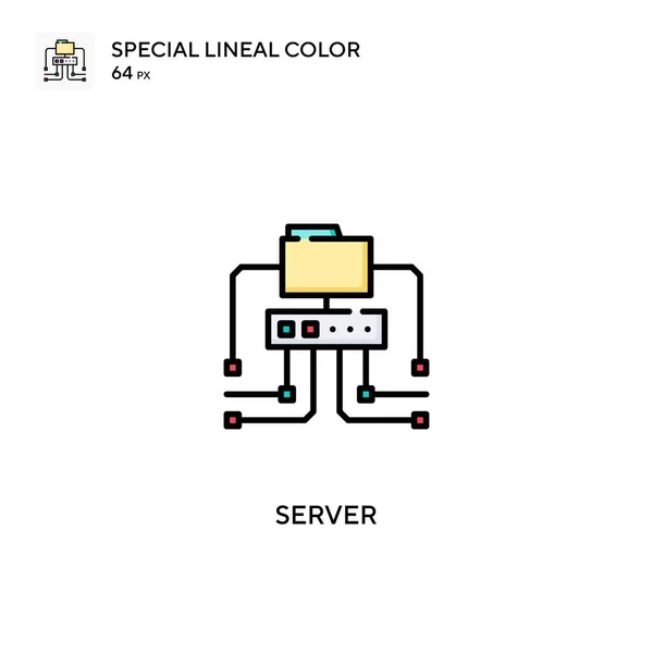 Servidor Icono Especial Vector Color Lineal Iconos Servidor Para Proyecto — Vector de stock