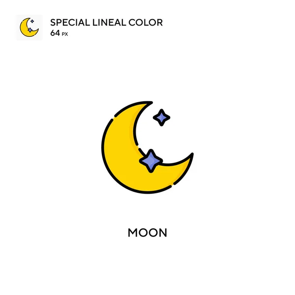 Moon Special Lineal Color Vector Icon Moon Icons Your Business — Stock Vector