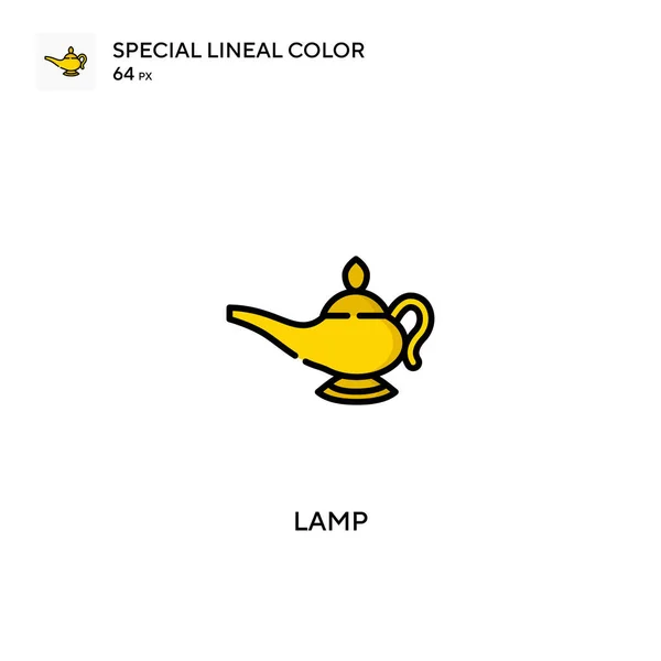Lampe Icône Vectorielle Couleur Linéaire Spéciale Icônes Lampe Pour Votre — Image vectorielle