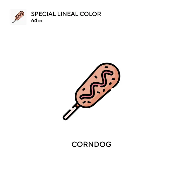 Corndog特殊的线形彩色矢量图标 康纳多图标为您的商业项目 — 图库矢量图片