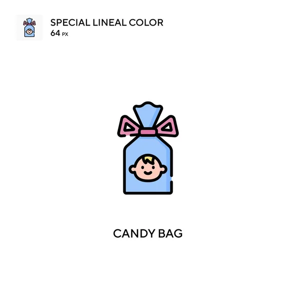 Candy Bag Special Lineal Color Vector Icon Candy Bag Icons — Stock Vector