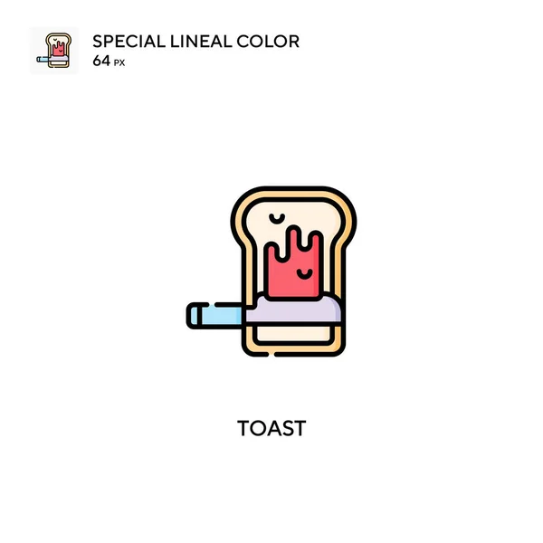 Toast Icono Especial Vector Color Lineal Iconos Brindis Para Proyecto — Vector de stock