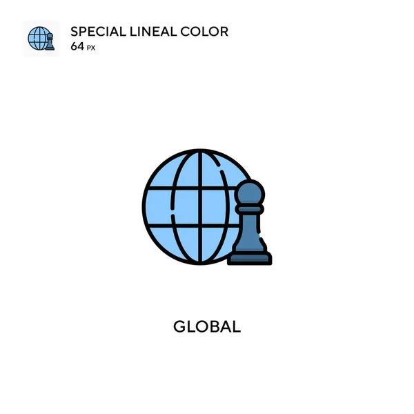 Global Special Lineáris Színvektor Ikon Globális Ikonok Üzleti Projektjéhez — Stock Vector