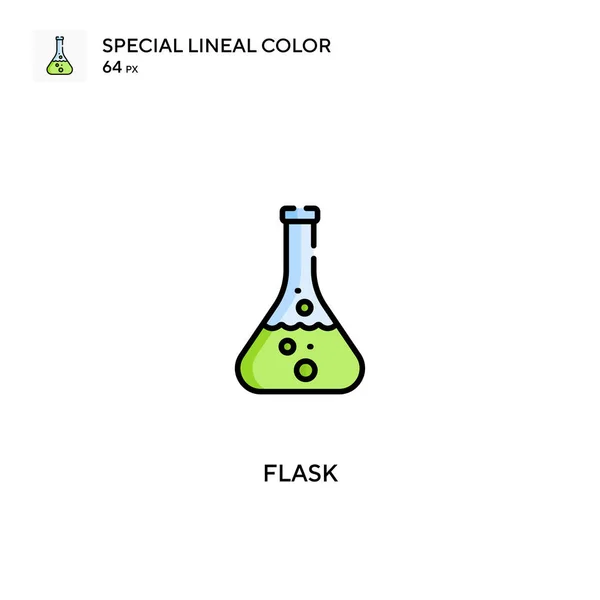 Flask Special Lineal Color Vector Icon Flask Icons Your Business — Stock Vector