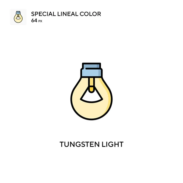 Icono Vector Color Lineal Especial Luz Tungsteno Iconos Luz Tungsteno — Vector de stock