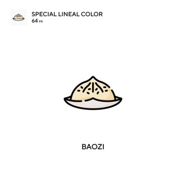 Baozi özel doğrusal renk vektör simgesi. İş projeniz için Baozi simgeleri