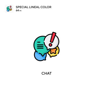 Özel doğrusal renk vektör simgesi sohbet et. İş projeniz için sohbet simgeleri