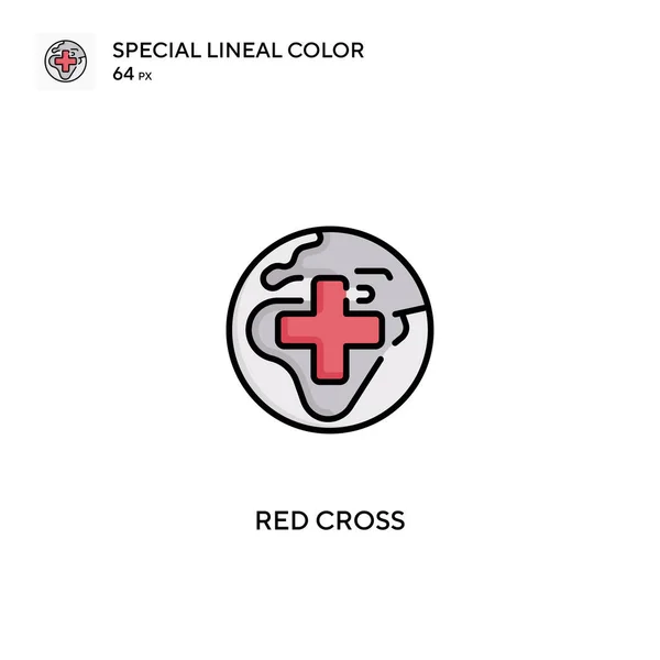 Cruz Roja Icono Especial Vector Color Lineal Iconos Cruz Roja — Vector de stock
