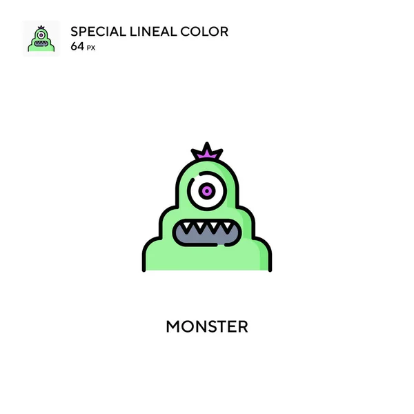 Monstruo Icono Vector Color Lineal Especial Monstruo Iconos Para Proyecto — Archivo Imágenes Vectoriales