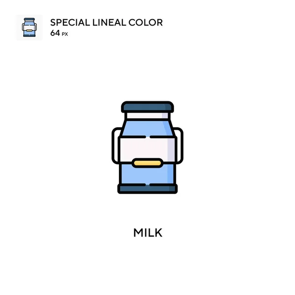 Leche Icono Especial Vector Color Lineal Iconos Leche Para Proyecto — Vector de stock