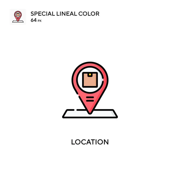 Posizione Speciale Icona Vettoriale Colore Lineare Icone Localizzazione Tuo Progetto — Vettoriale Stock