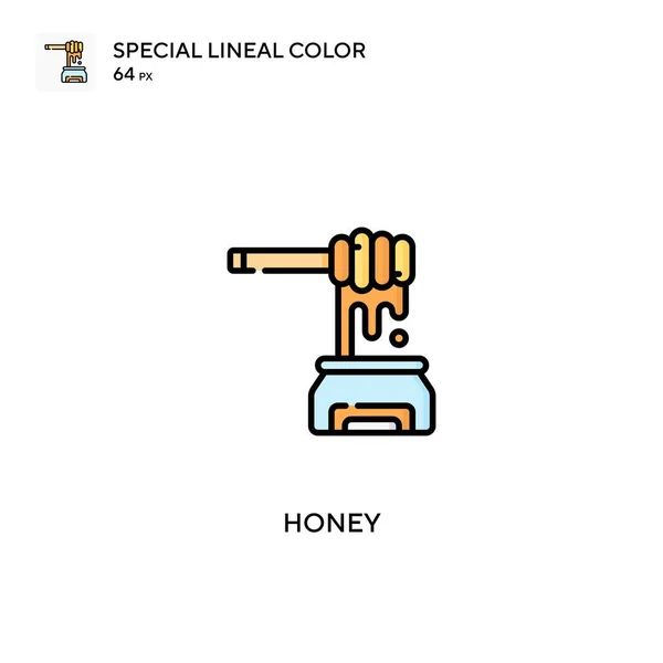 Honey Icono Especial Vector Color Lineal Iconos Miel Para Proyecto — Vector de stock