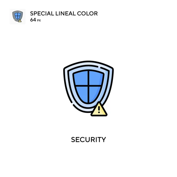 Specjalna Ikona Wektora Koloru Linii Bezpieczeństwa Ikony Bezpieczeństwa Dla Twojego — Wektor stockowy