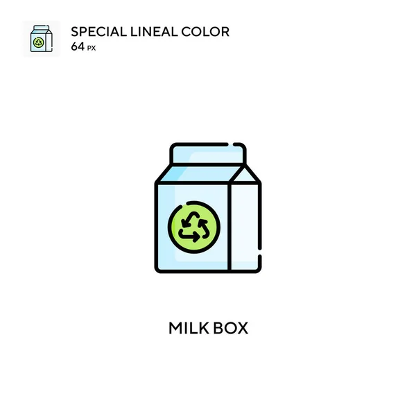 ミルクボックス特殊線型カラーベクトルアイコン あなたのビジネスプロジェクトのためのミルクボックスアイコン — ストックベクタ