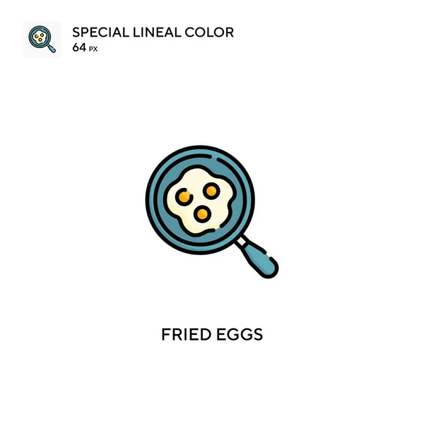 Gebratene Eier Spezielle Lineare Farbvektorsymbol Gebratene Eier Für Ihr Geschäftsprojekt — Stockvektor