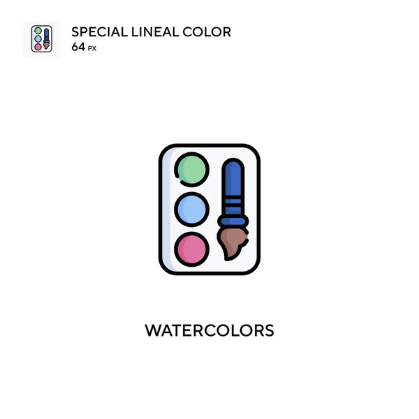 Acuarelas Icono Especial Vector Color Lineal Iconos Acuarelas Para Proyecto — Vector de stock
