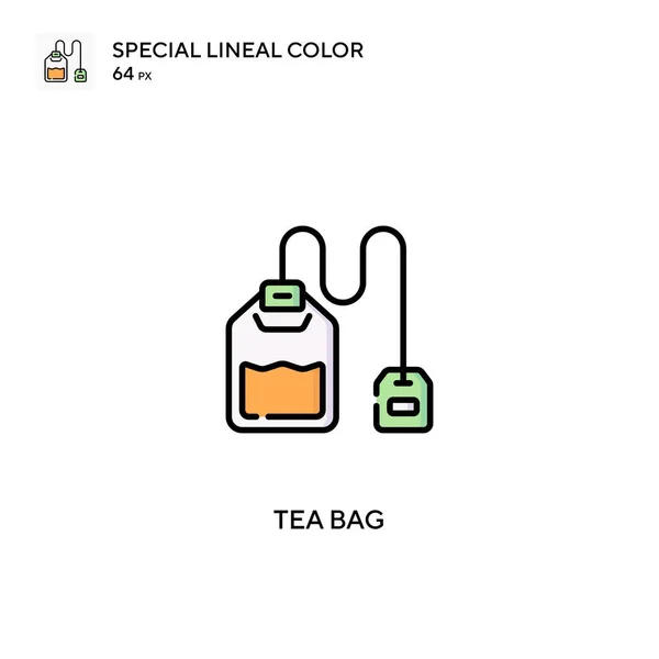Çay Poşeti Özel Doğrusal Renk Vektör Simgesi Projeniz Için Çay — Stok Vektör
