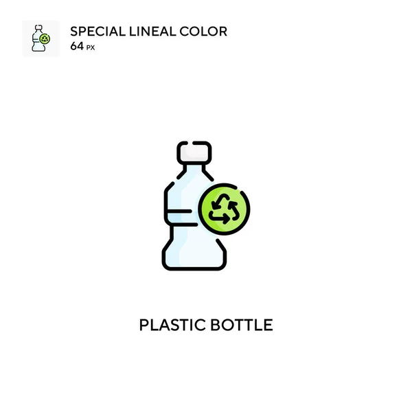 Botella Plástico Icono Especial Vector Color Lineal Iconos Botellas Plástico — Archivo Imágenes Vectoriales