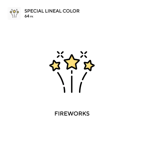 Fireworks Special Lineal Color Vector Icon Fireworks Icons Your Business — Stock Vector