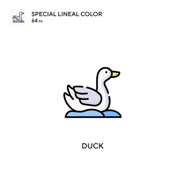 Duck Special Lineal Color Vector Icoon Eendenpictogrammen Voor Business Project — Stockvector