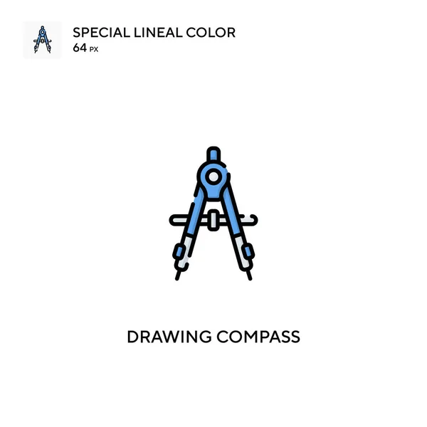 Zeichnen Kompass Spezielle Lineare Farbvektorsymbol Kompasssymbole Für Ihr Geschäftsprojekt Zeichnen — Stockvektor