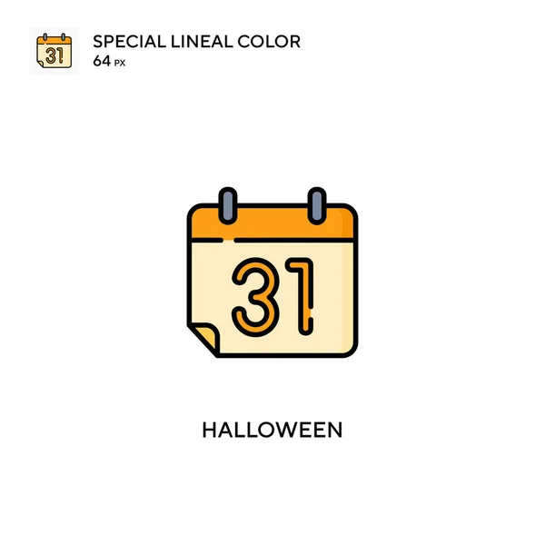 Halloween Especial Icono Vector Color Lineal Iconos Halloween Para Proyecto — Archivo Imágenes Vectoriales