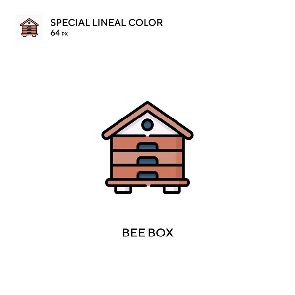 Caja Abejas Icono Especial Vector Color Lineal Iconos Caja Abejas — Vector de stock