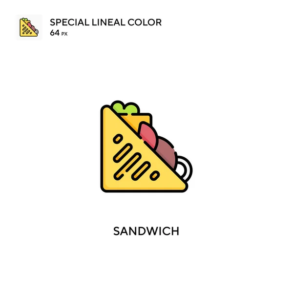 Sandwich Ícone Vetorial Cor Linear Especial Ícones Sanduíche Para Seu — Vetor de Stock