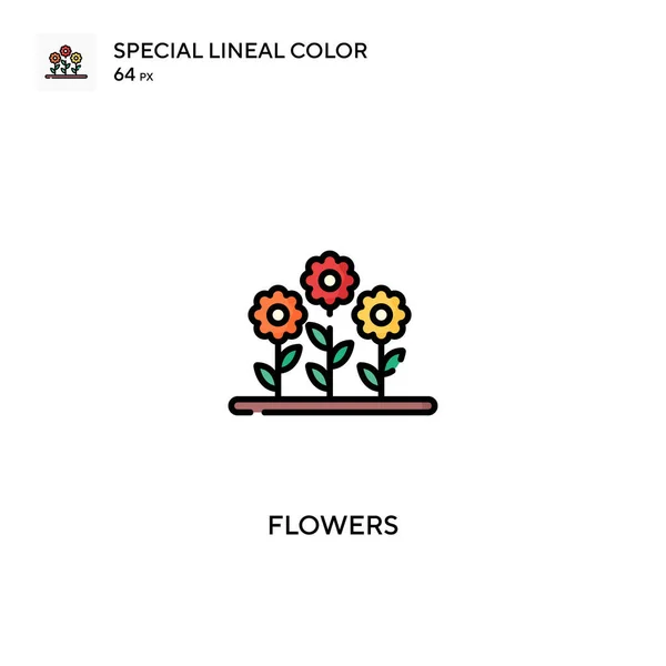Blumen Spezielles Lineares Farbvektorsymbol Blumen Symbole Für Ihr Geschäftsprojekt — Stockvektor