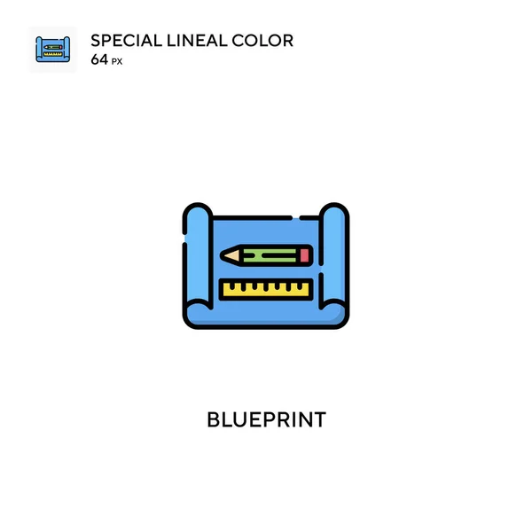 Blueprint Spezielles Lineares Farbvektorsymbol Blueprint Symbole Für Ihr Geschäftsprojekt — Stockvektor