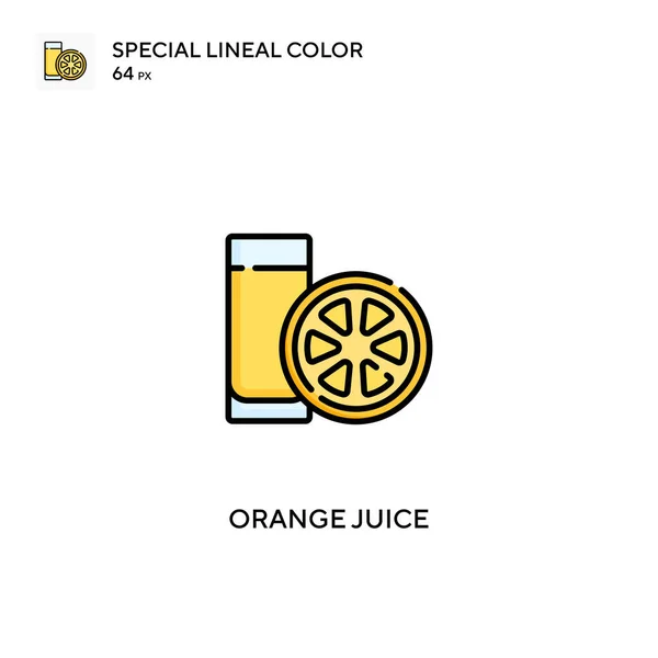 Zumo Naranja Icono Especial Vector Color Lineal Iconos Zumo Naranja — Archivo Imágenes Vectoriales