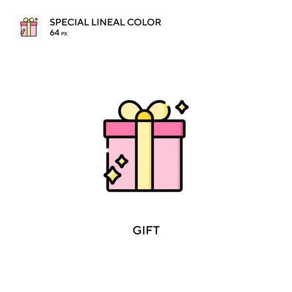 Regalo Icono Especial Vector Color Lineal Iconos Regalo Para Proyecto — Archivo Imágenes Vectoriales