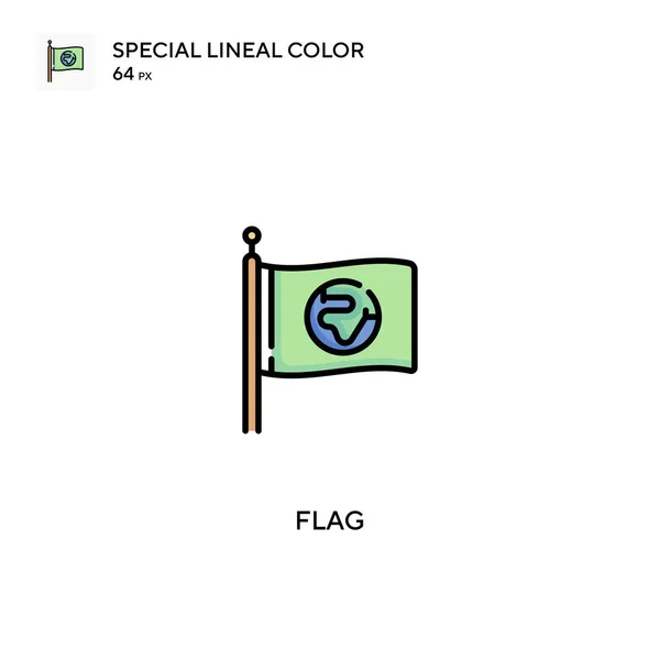 Bandeira Ícone Vetorial Cor Linear Especial Ícones Bandeira Para Seu —  Vetores de Stock