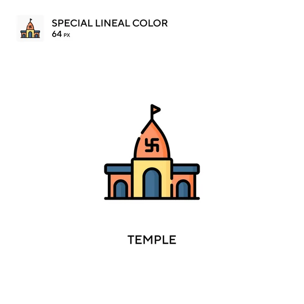 Temple Speciální Lineární Barevný Vektor Ikona Ikony Chrámu Pro Váš — Stockový vektor