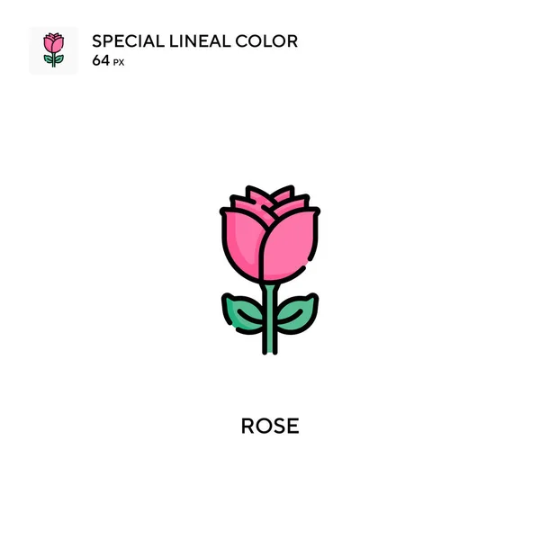 Rose Icono Especial Vector Color Lineal Iconos Rose Para Proyecto — Vector de stock