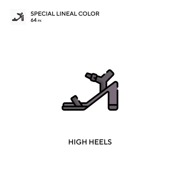 高跟鞋特殊线形彩色矢量图标 您的商业项目的高跟鞋图标 — 图库矢量图片